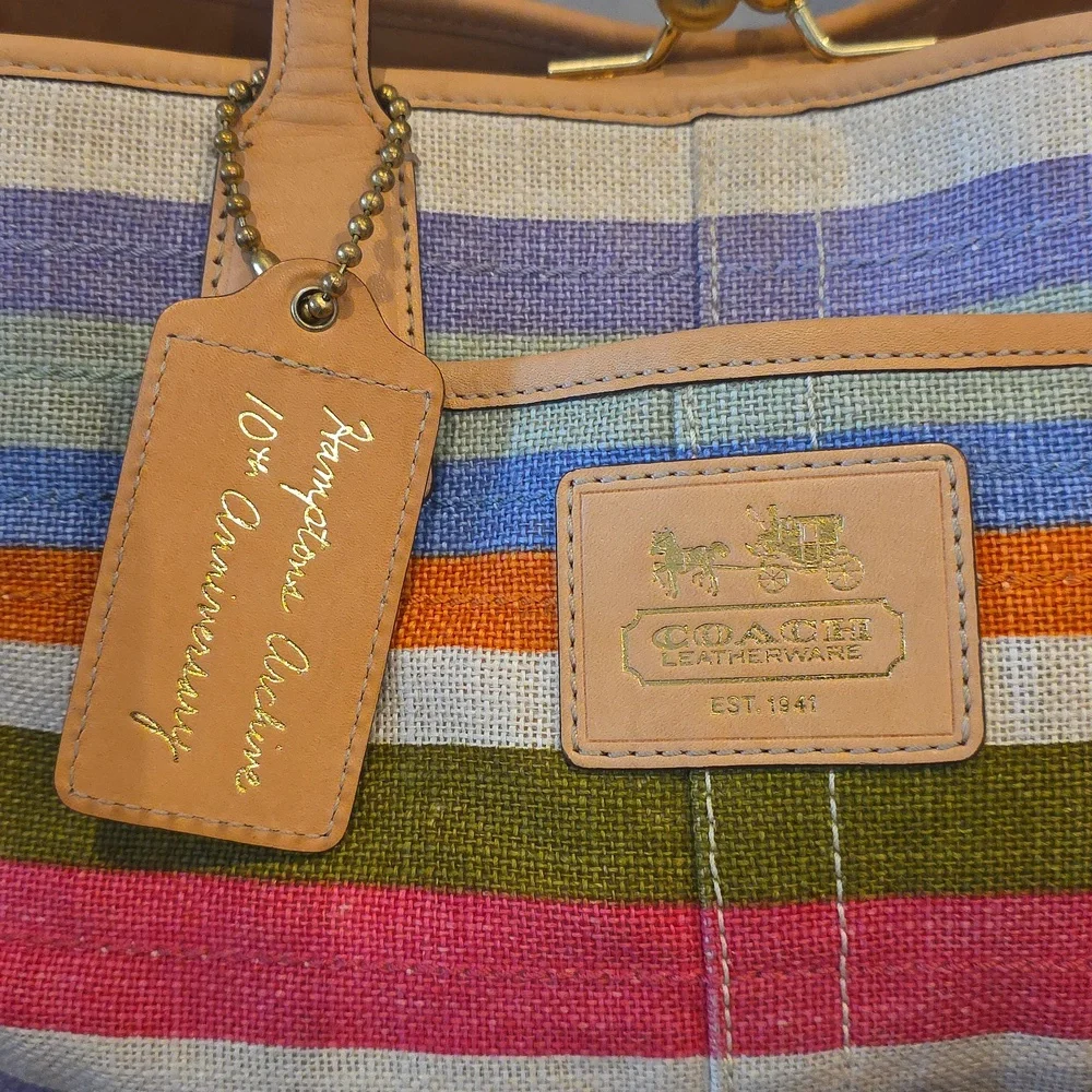 Coach HAMPTONS 10TH ANNIVERSARY ARCHIVE EDITION VACHETTA AND CANVAS 2 PC SET - Picture 2 of 14